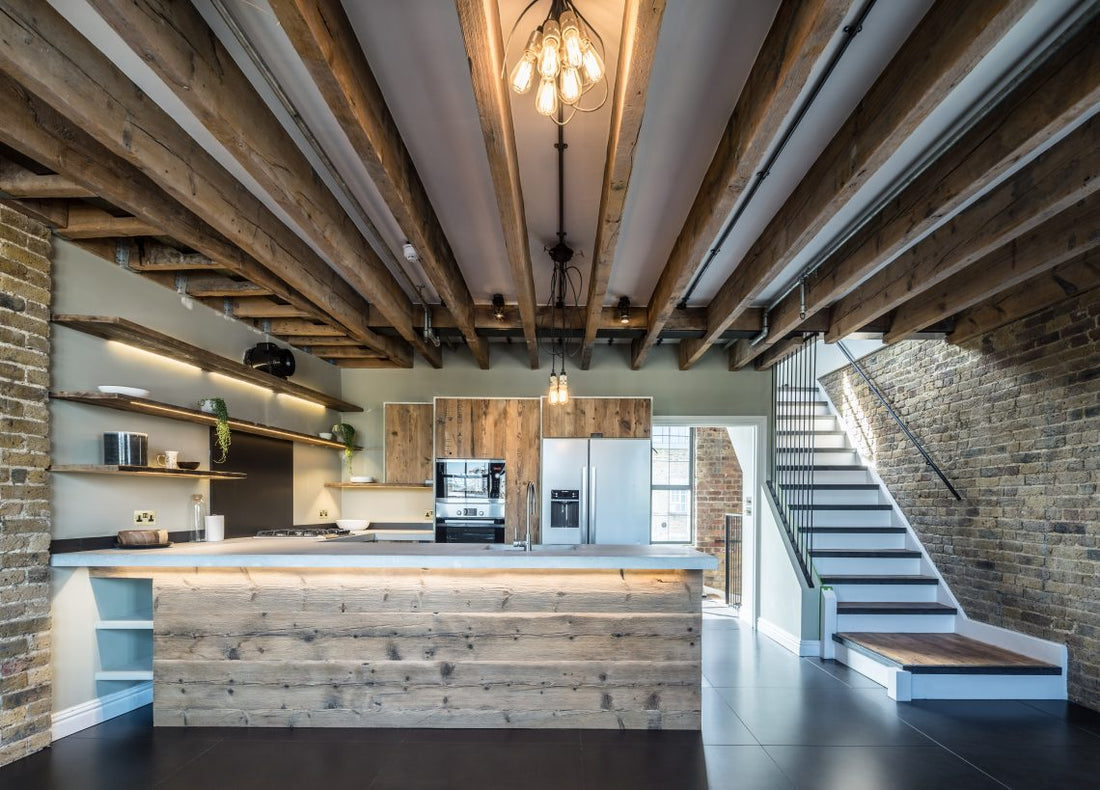 Reclaimed wood bespoke joinery kitchen