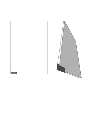 white door diagram showing a handle positioned 100mm from the bottom left