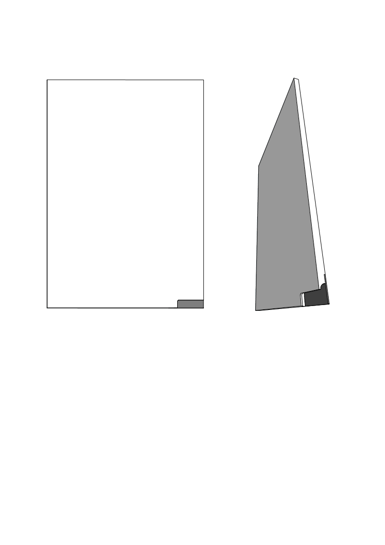 white door diagram showing a handle positioned 100mm from the bottom right corner