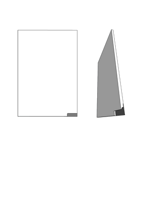 white door diagram showing a handle positioned 100mm from the bottom right corner