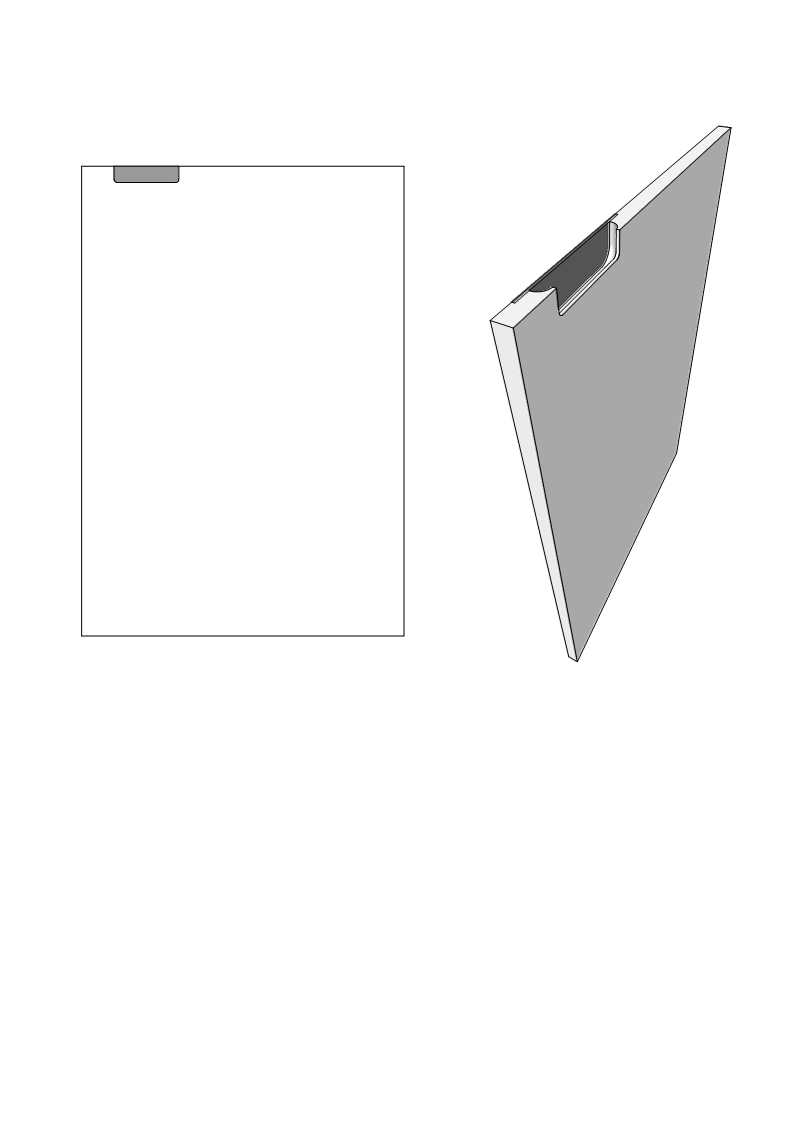 120mm handle recessed into bottom left of the door with steel plate