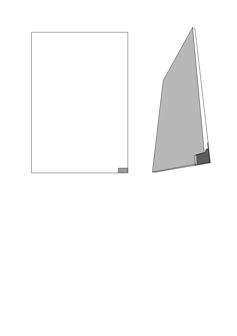 white door diagram showing a handle positioned 60mm from the bottom right corner