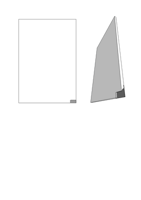 white door diagram showing a handle positioned 60mm from the bottom right corner