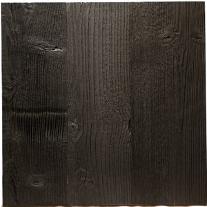 A square sample of dark charcoal wood grain texture, shown against a plain white background.