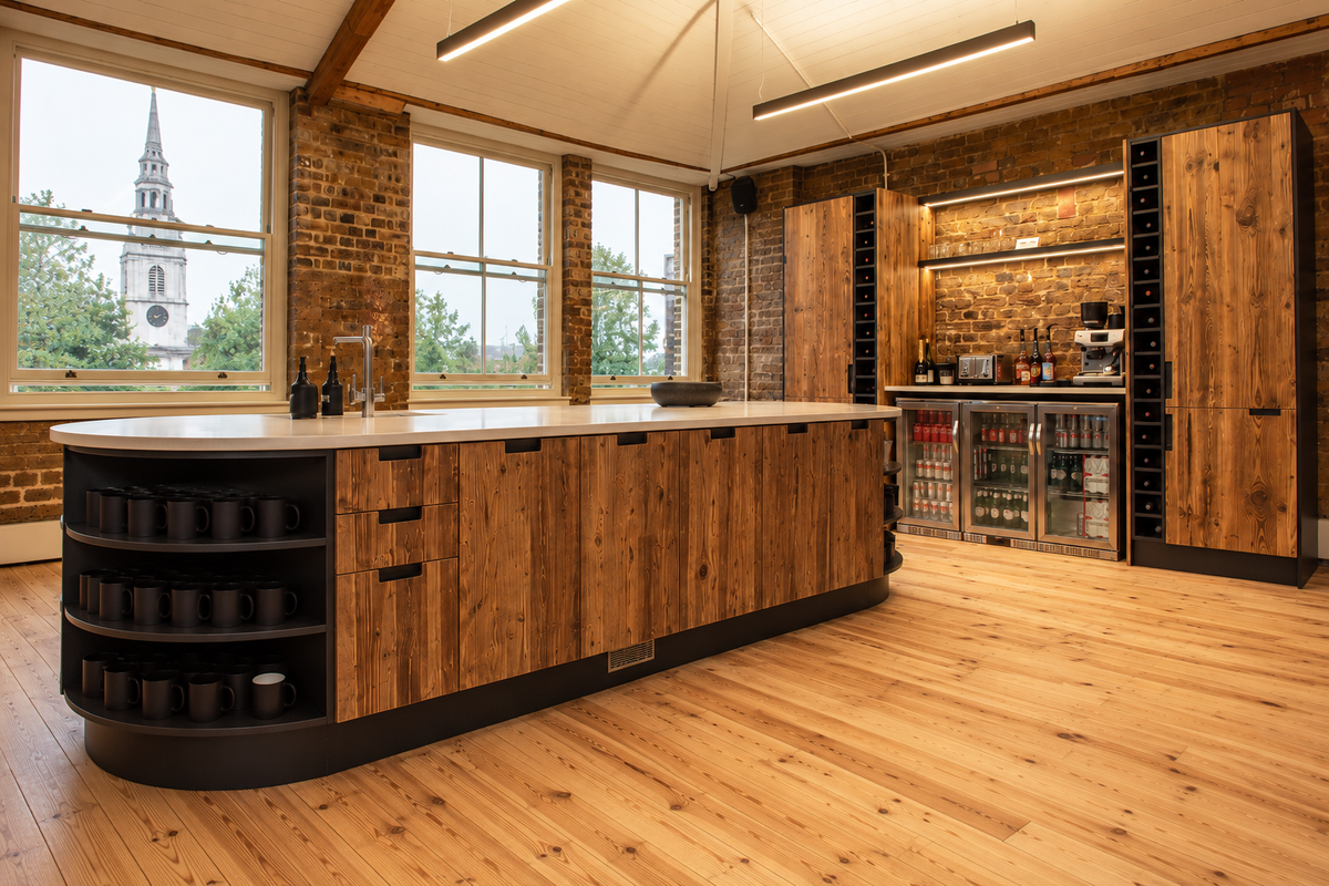 solid natural wood with church and handles