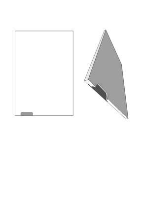 120mm handle recessed into bottom left of the door with steel plate