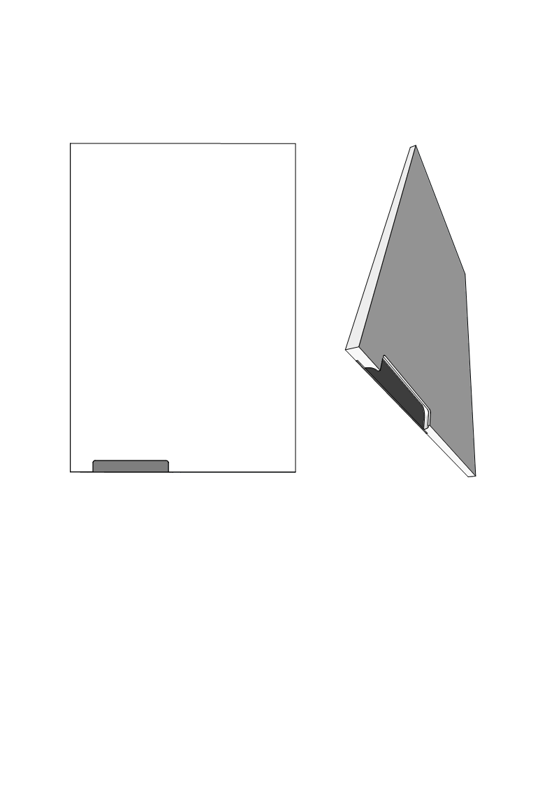 200mm handle recessed into bottom left of the door