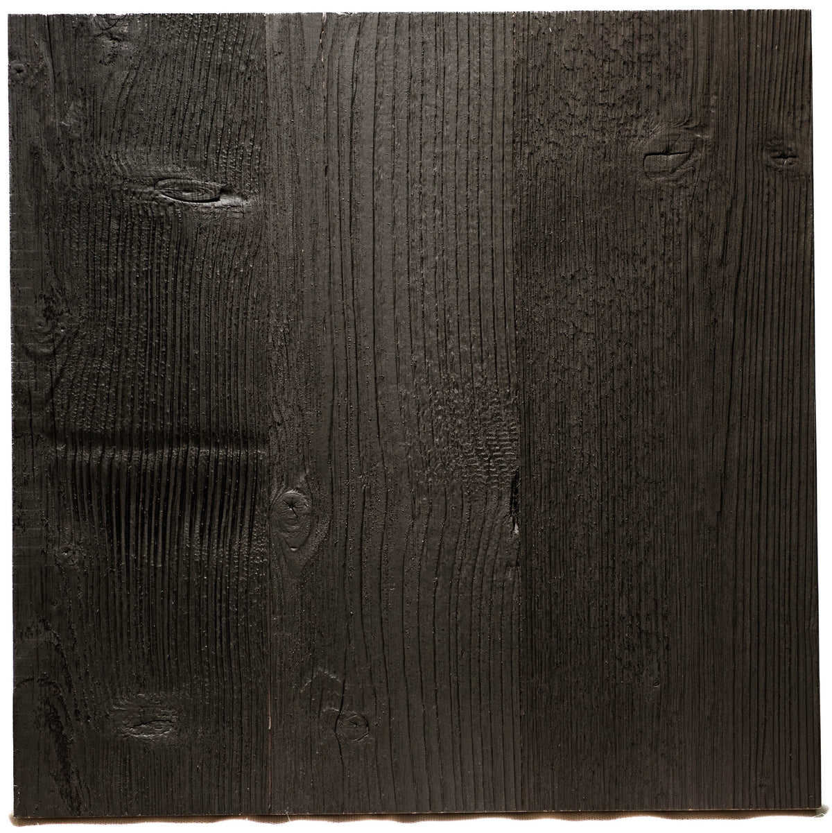 Engineered reclaimed wood sample in Flat Black finish