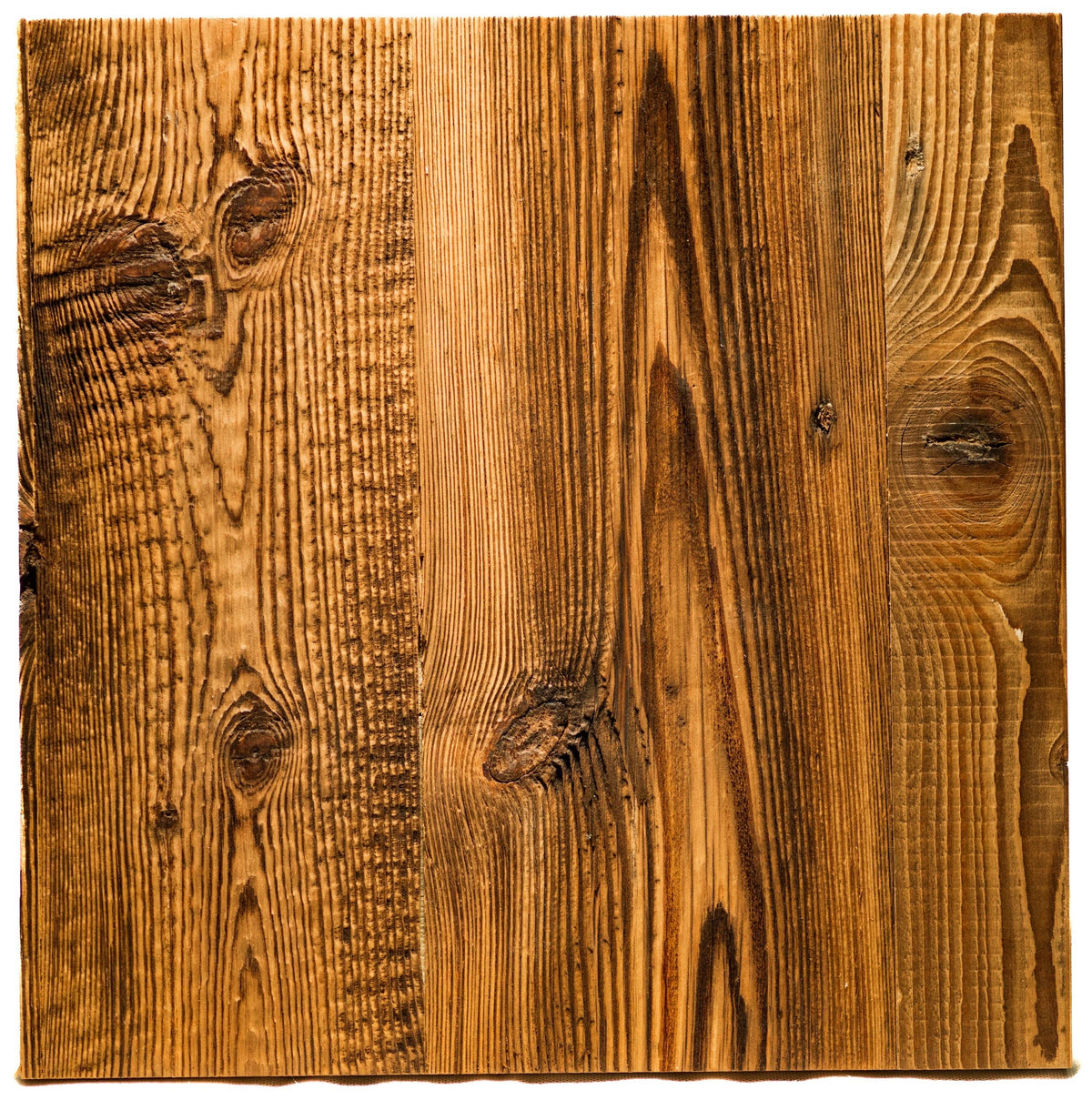 Engineered reclaimed wood sample in Natural Brown unfinished finish