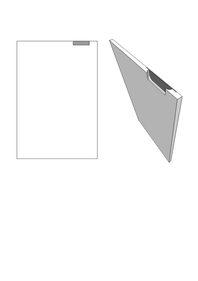 120mm handle recessed into top right of the door